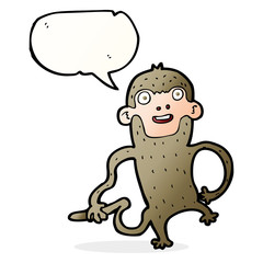 cartoon monkey with speech bubble