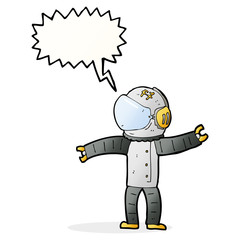 cartoon astronaut with speech bubble