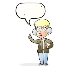 cartoon air force woman with speech bubble