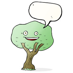 cartoon tree with speech bubble