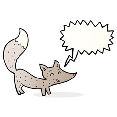 cartoon little wolf with speech bubble