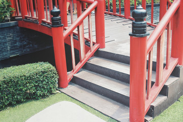 Fototapeta na wymiar Staircase in japan garden