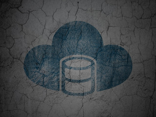 Database concept: Database With Cloud on grunge wall background