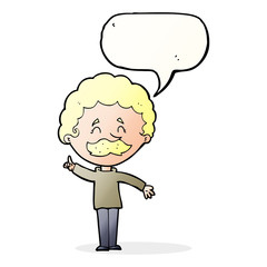 cartoon man with idea with speech bubble