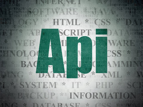 Programming concept: Api on Digital Paper background