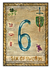 The old tarot card. Six of Swords.