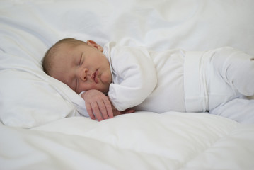 A newborn baby sleeping