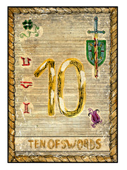 The old tarot card. Ten of Swords