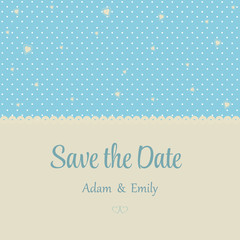wedding invitation card with hearts and decorative background