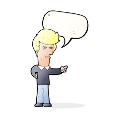 cartoon man pointing with speech bubble