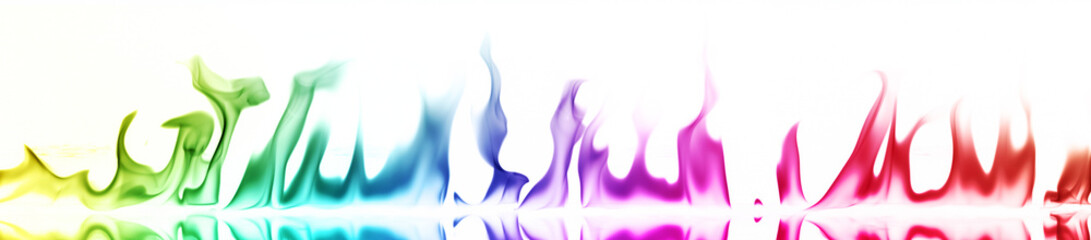 Abstract colorful flame on white background