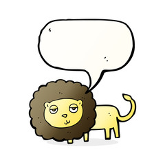 cartoon lion with speech bubble