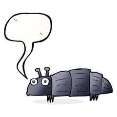 cartoon bug with speech bubble