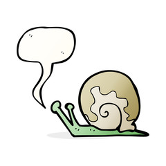 cartoon snail with speech bubble