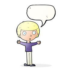 cartoon surprised man with speech bubble