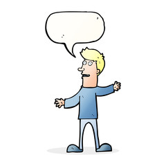 Fototapeta premium cartoon surprised man with speech bubble