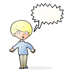 cartoon surprised man with speech bubble
