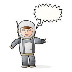 cartoon astronaut with speech bubble