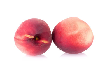 Ripe peach fruit isolated on white background