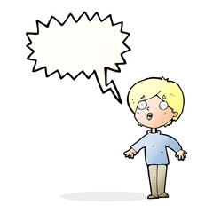cartoon surprised man with speech bubble