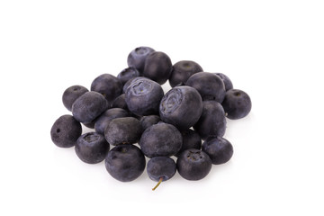 Blueberries on white background