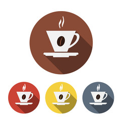  Set of disposable coffee cup icon with coffee beans logo, Vecto