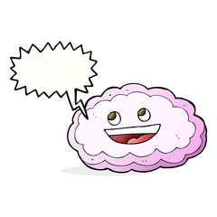 cartoon decorative cloud with speech bubble