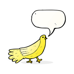 cartoon bird with speech bubble