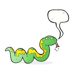 cartoon snake with speech bubble