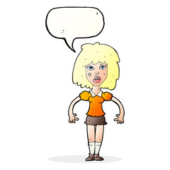 cartoon girl fight with speech bubble