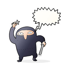 cartoon ninja with speech bubble