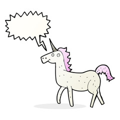 cartoon unicorn with speech bubble