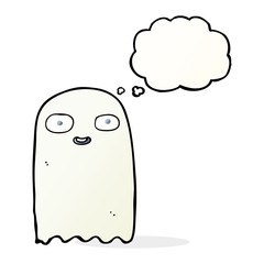 funny cartoon ghost with speech bubble