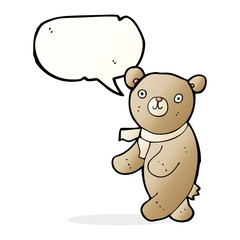 cute cartoon teddy bear with speech bubble