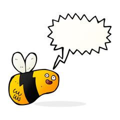 cartoon bee with speech bubble