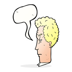 cartoon annoyed man with speech bubble