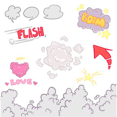Boom. Comic book elements set.Vector.