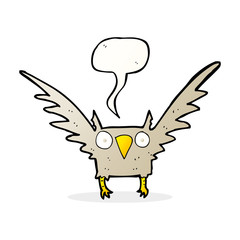 cartoon owl with speech bubble