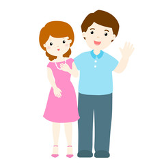 Happy couple cartoon character vector