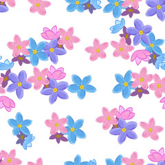 Seamless forget-me-not pattern