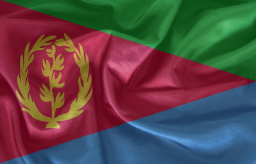 Eritrea flag pattern on the fabric texture