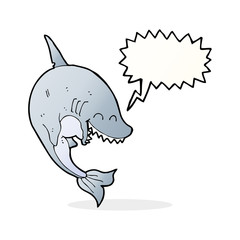 cartoon shark with speech bubble