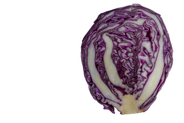 Fototapeta premium half of purple cabbage on white background