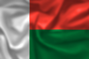 Obraz premium Madagascar flag pattern on the fabric texture