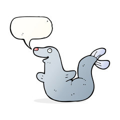 cartoon seal with speech bubble