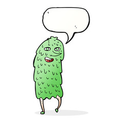 cartoon monster with speech bubble
