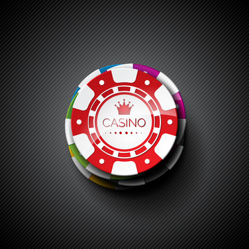 Vector illustration on a casino theme with playing chips.