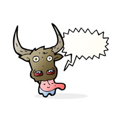 cartoon cow face with speech bubble