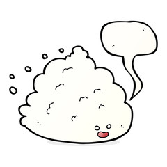 cartoon cloud character with speech bubble