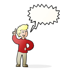 cartoon man with idea with speech bubble